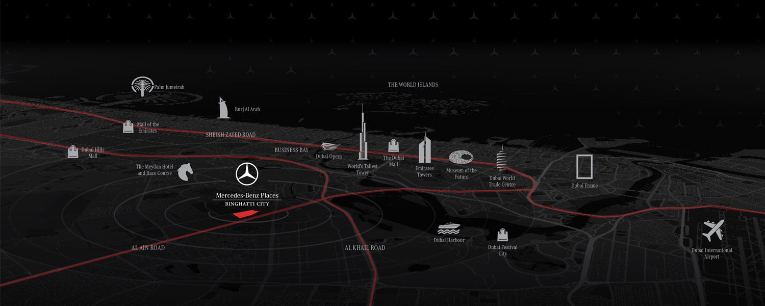 Mercedes Benz Places Binghatti City Location